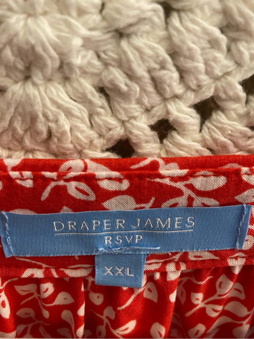 Draper James Red Floral Long-Sleeve V-Neck Dress - Picture 3 of 6